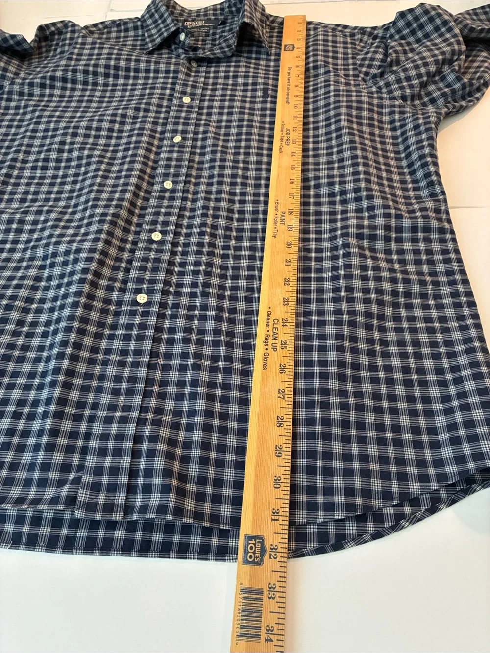 Polo by Ralph Lauren Navy and White Plaid Button-Down Shirt
